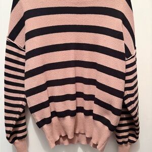 Thread & Supply Pink and Black Striped Sweater